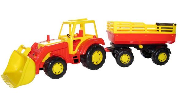Little Farmer Traktor mit Schaufel und 2-Achsanhänger