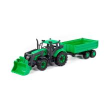 Traktor PROGRESS mit Schaufel und Kippanhänger grün (Box)