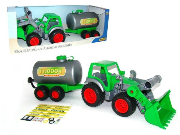 Farmer Techn Traktor + Frontschaufel+Fassanhänger (Box)