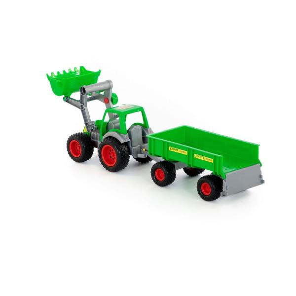 Farmer Technic Traktor + Frontschaufel + 2-Achsanhänger