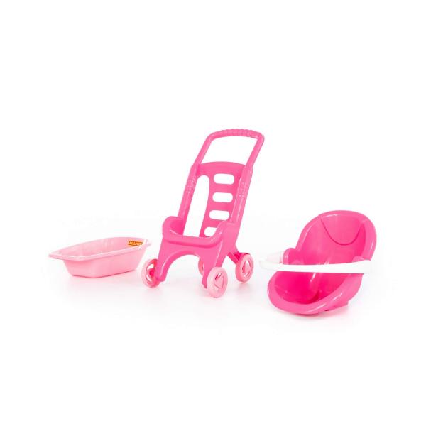 Puppenwagen Set "Pink Line 3x1"