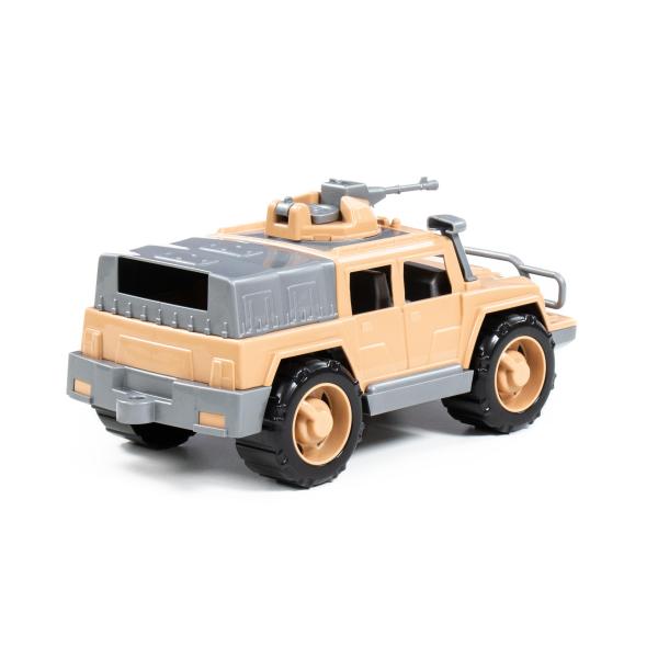 Jeep Defender mit Gewehr