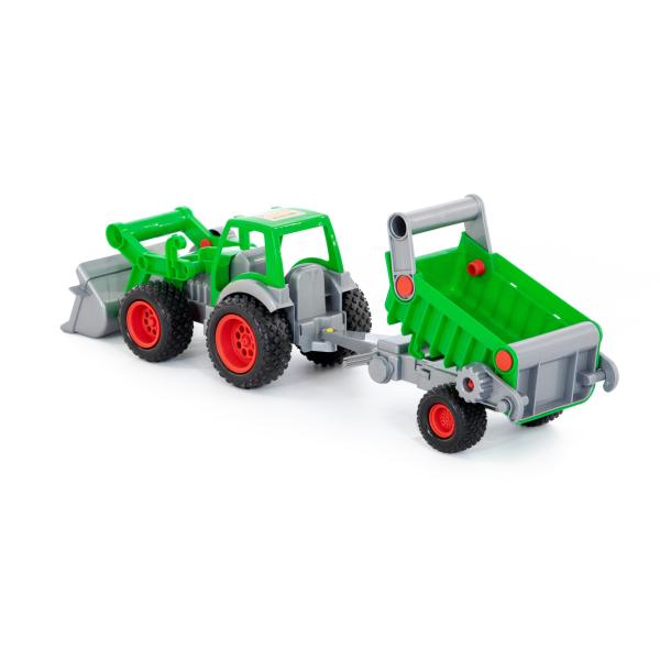 Farmer Technic Traktor mit Frontschaufel und Kippanhänger