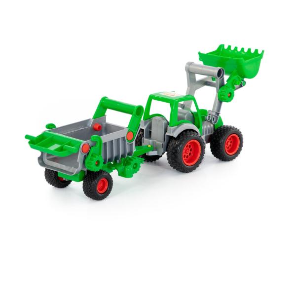 Farmer Technic Traktor mit Frontschaufel und Kippanhänger