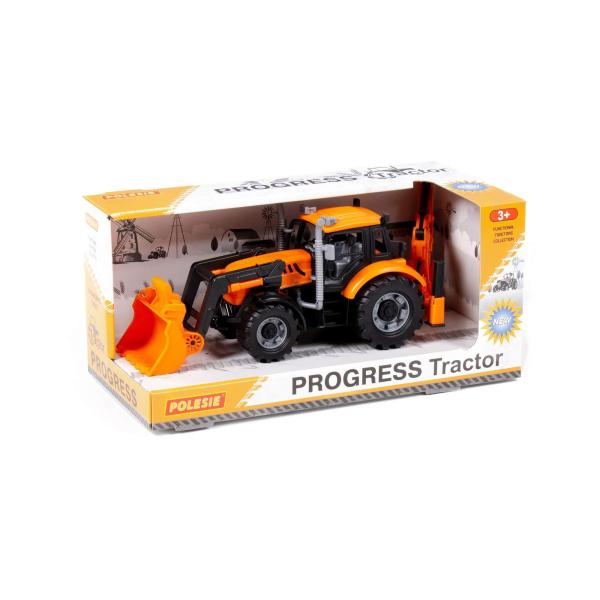 Traktor PROGRESS Baggerlader orange (Box)