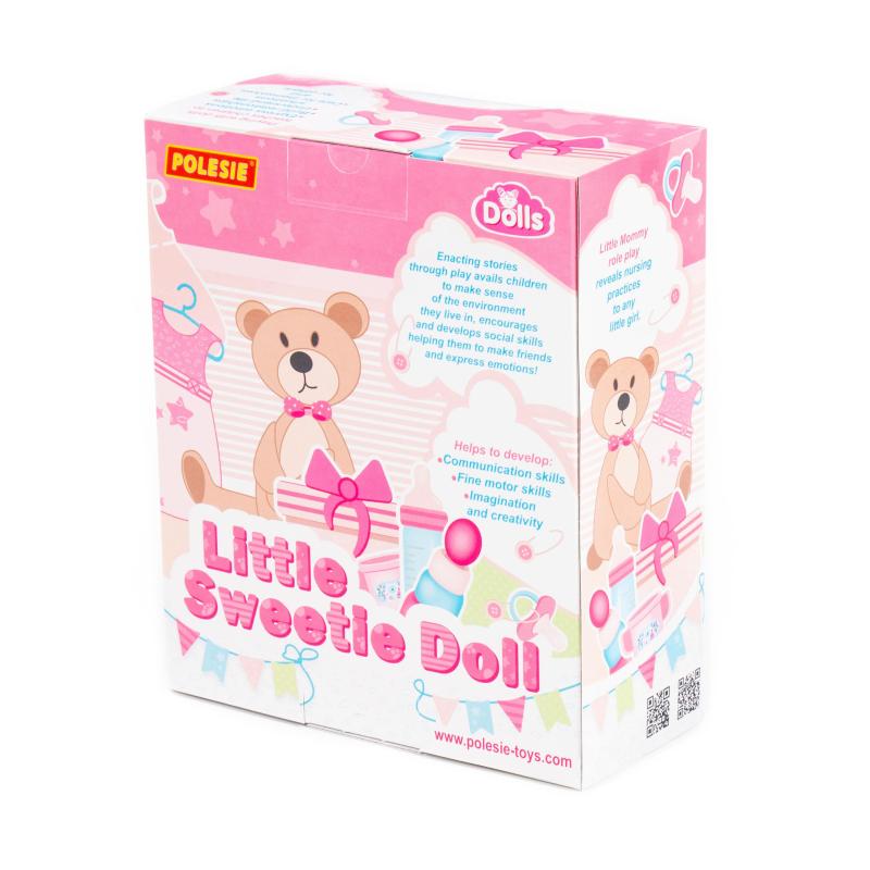 Puppe Little Sweety Softbody mit Schnuller und Fütterungsset, 28cm (Box)